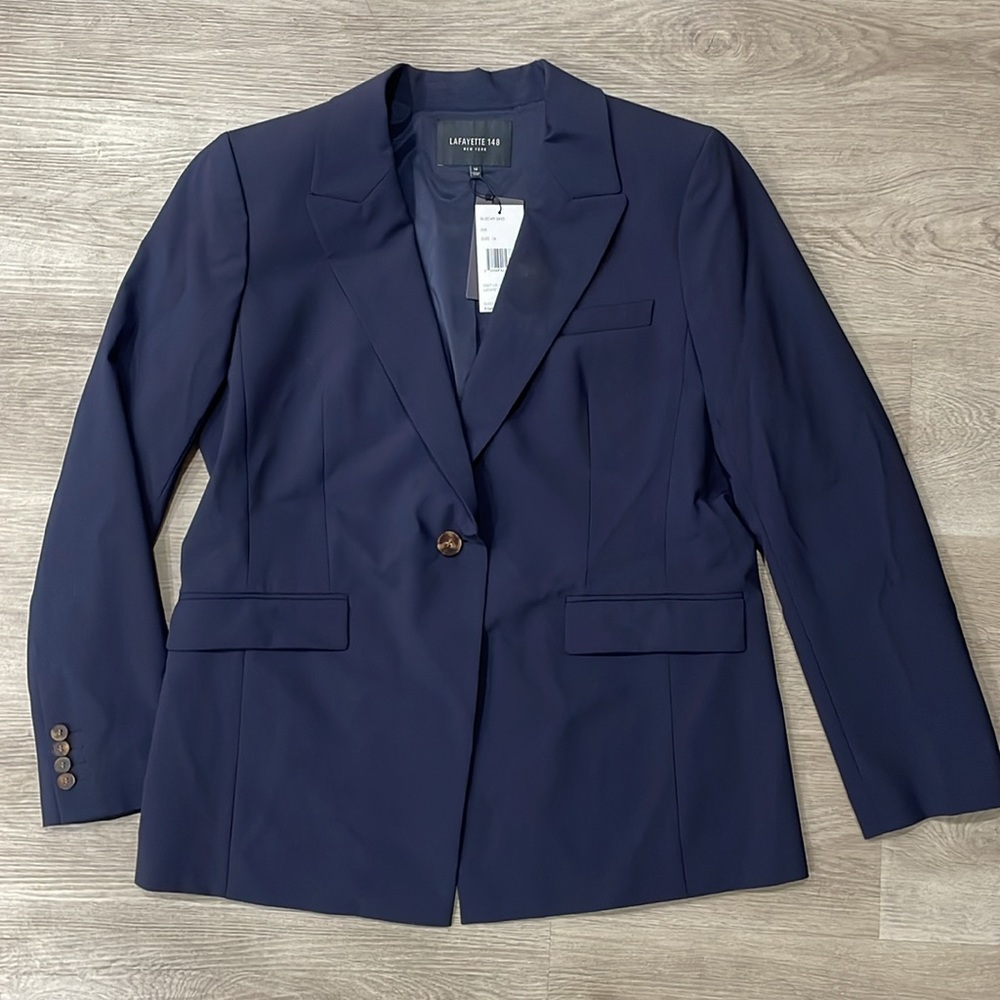 NWT Lafayette New York Blue Blazer- Size 14